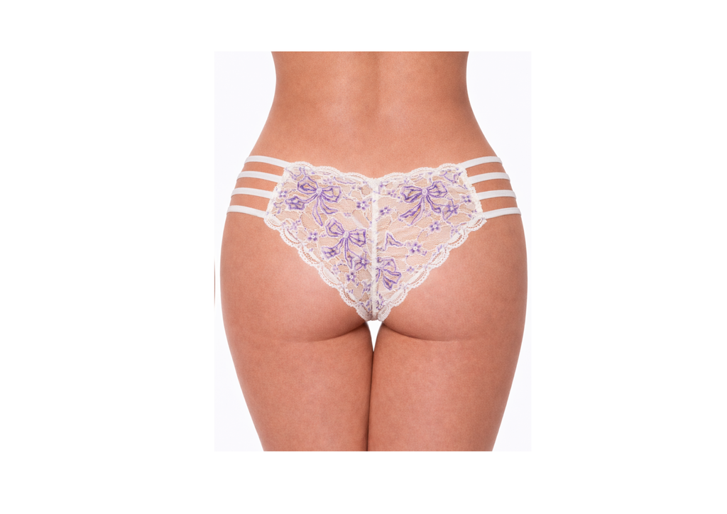 Tanga Elisa -  Dentelle de calais & Bijou or